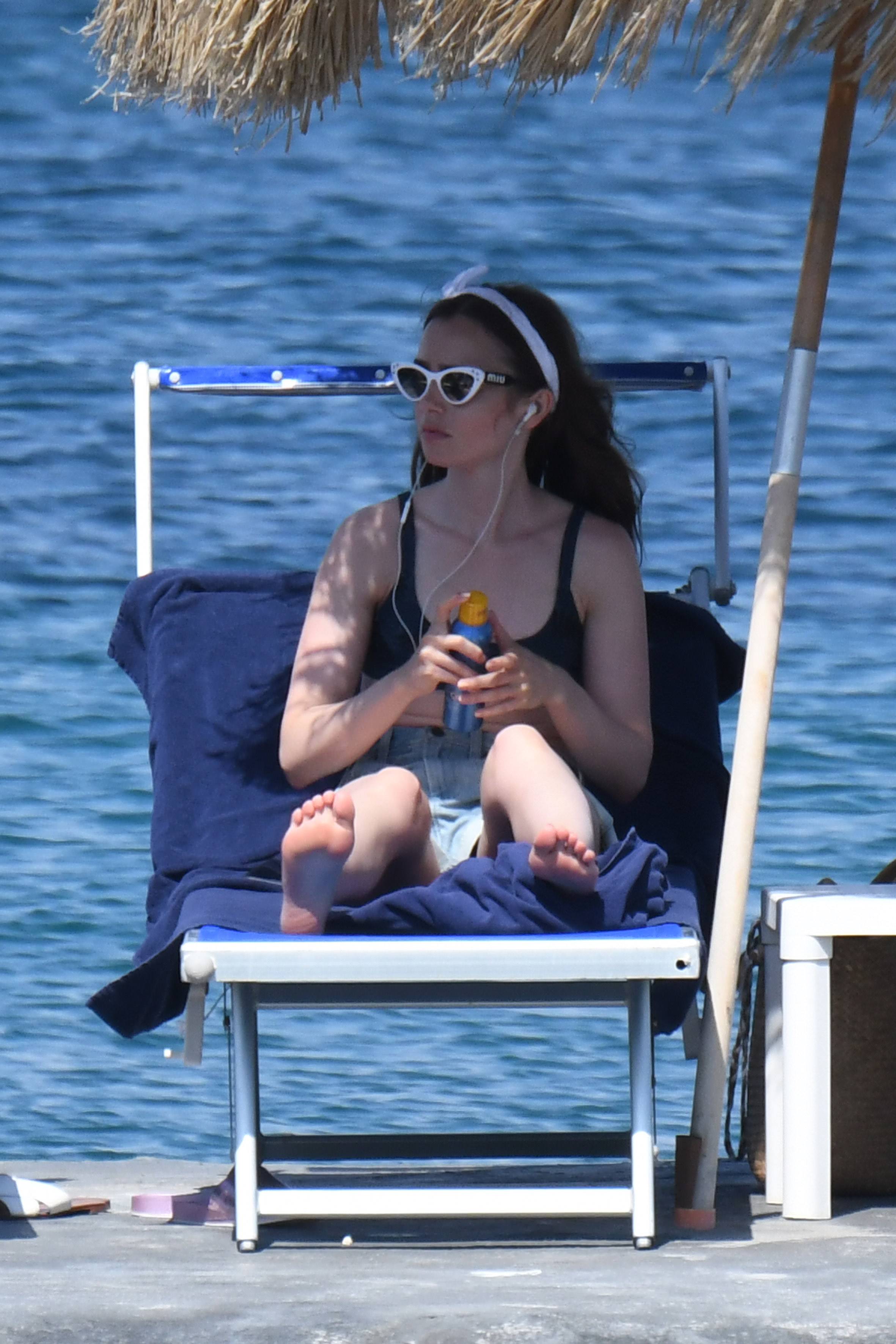 Lily Collins Feet