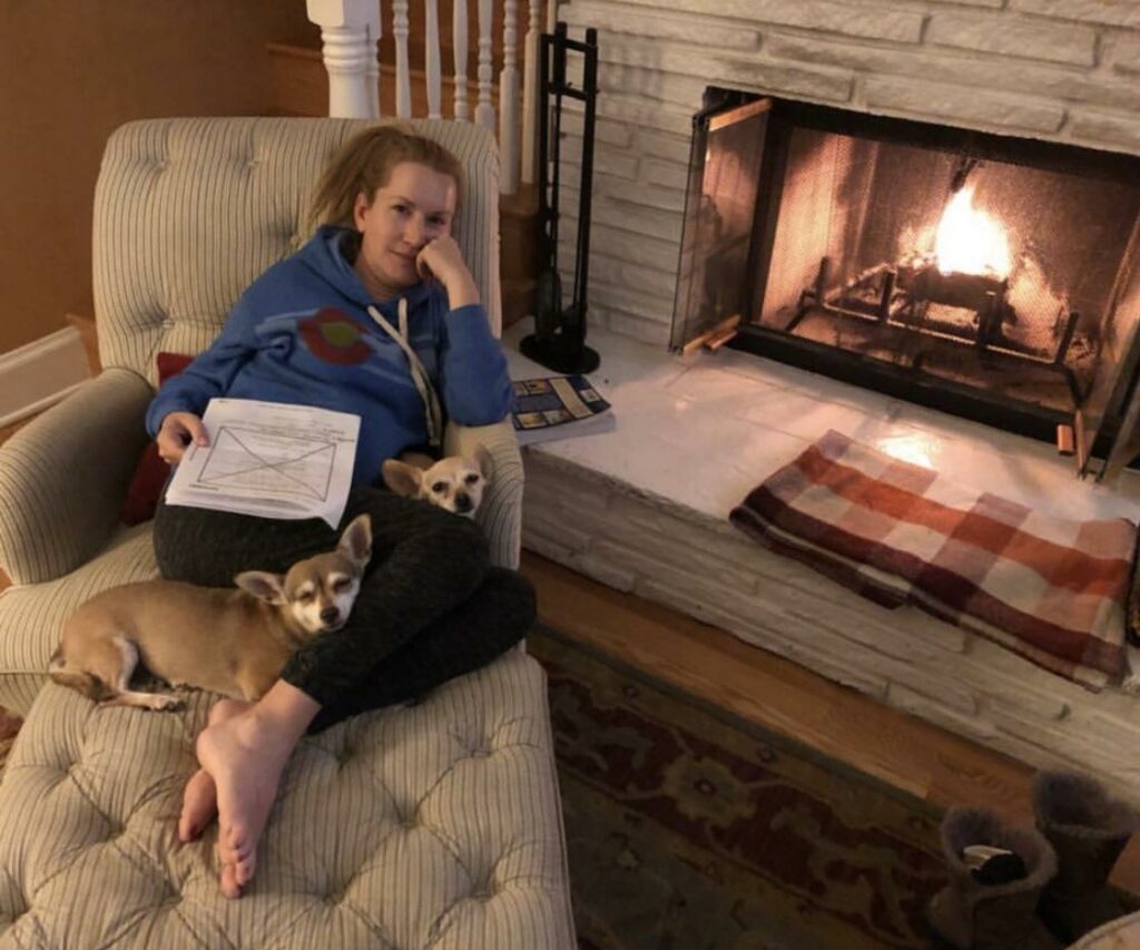Angela Kinsey Staying Cozy Feet