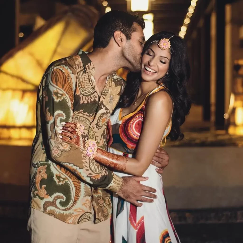 Richa Moorjani and her husband share their story on the dating app.  Is she pregnant?