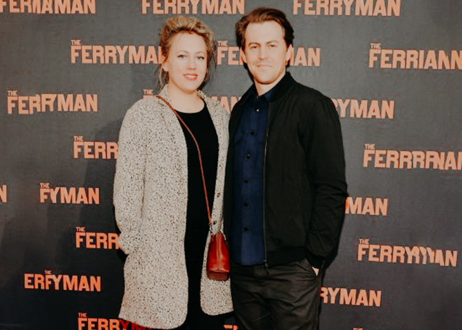 Alex Moffat with his wife Caroline Rau
