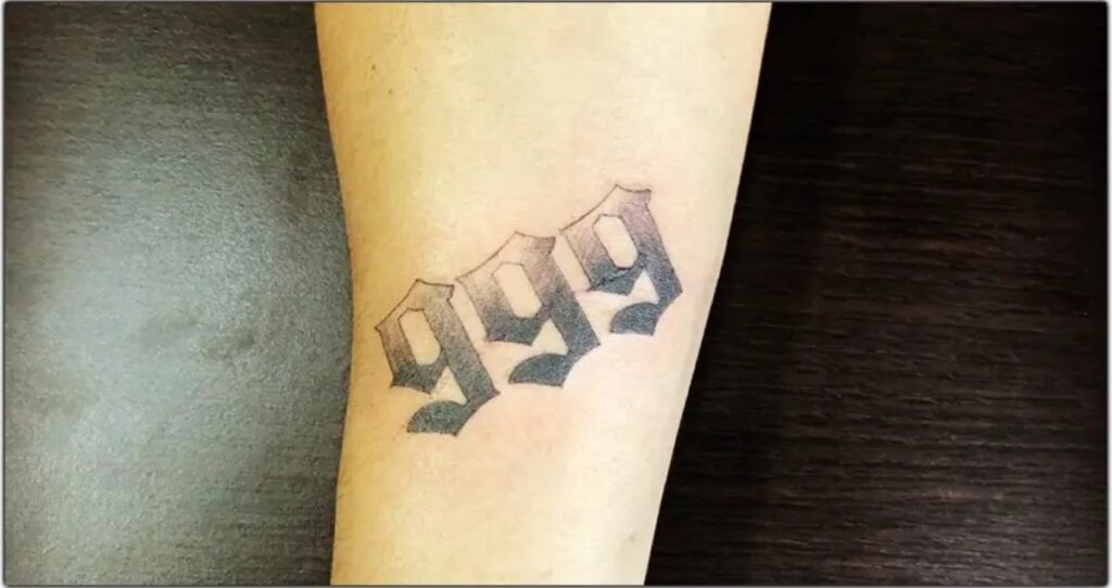 What Does The 999 Tattoo Mean – All You Need To Know • Celebily