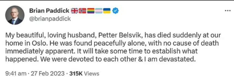 Who Was Brian Paddick Husband Petter Belsvik? Obituary & Cause Of Death