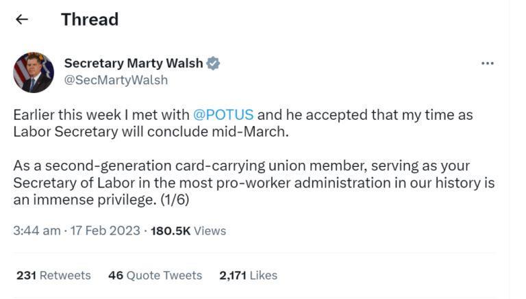 Where Is Marty Walsh Going After Leaving Biden Administration? New Job And Career Earning