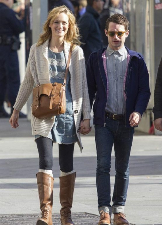 Elijah Wood and Kerry Bishe