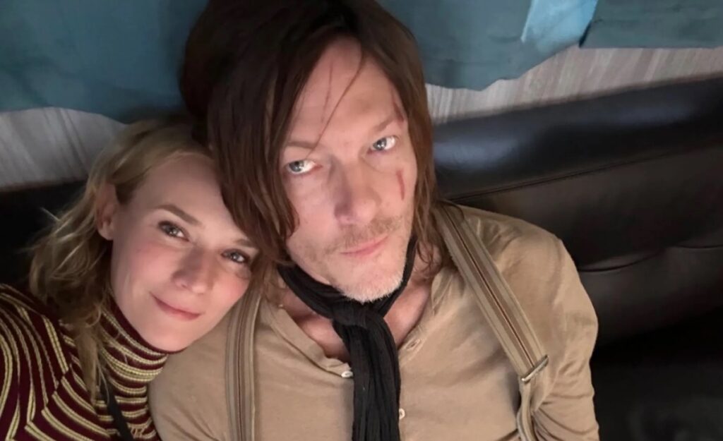 Norman Reedus illustration of Diane Kruger sparks pregnancy rumors but the actress quickly denies them.