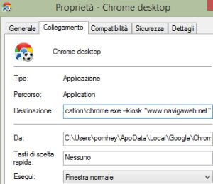 オプションでChromeを起動
