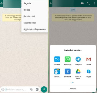 WhatsAppチャットをエクスポートする チャットのエクスポート