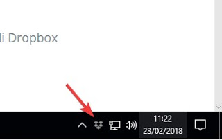 Windowsのドロップボックスアイコン Windows上のDropbox