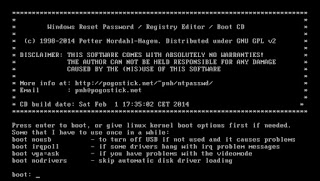 オフラインNTパスワードおよびレジストリエディタ オフラインNTパスワード