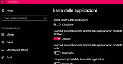 Windowsバーを非表示にする