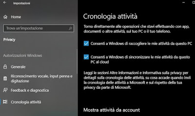 Windows10のタイムライン