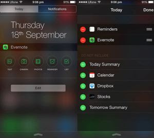 iOS8ウィジェット