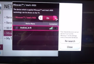 ミラキャスト Miracast メニュー