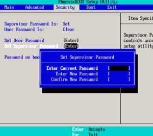 パスワード保護 BIOS
