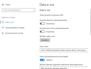 Windows 10 の日付/時刻の変更