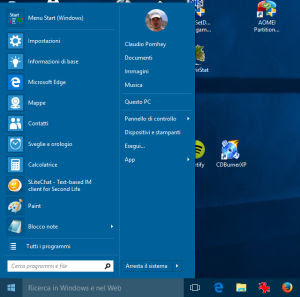 Windows 10 の Windows 7 スタート メニュー