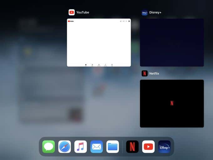 iPad で開いているすべてのアプリ