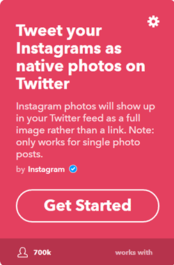 Twitter アプレットで Instagram をネイティブの写真としてツイートする