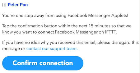 Facebookの使用をIFTTに許可する