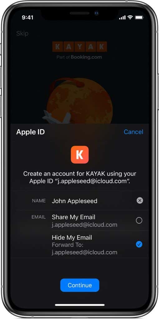 Apple サインイン ウィンドウでサインインする