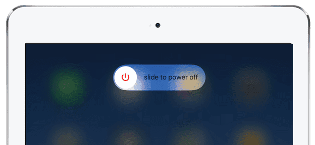 iPadでスライドして画面をオフにする