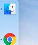 Dock の Finder と Chrome のアイコンの横にドットが表示されている