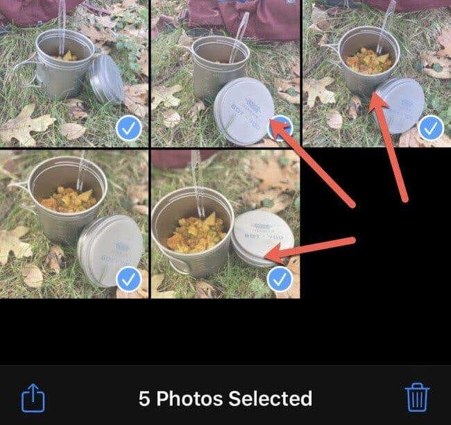 削除したい写真に青いチェックマークが付きました