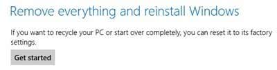 すべてを削除して Windows を再インストールする