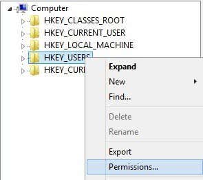 hkey ユーザー権限