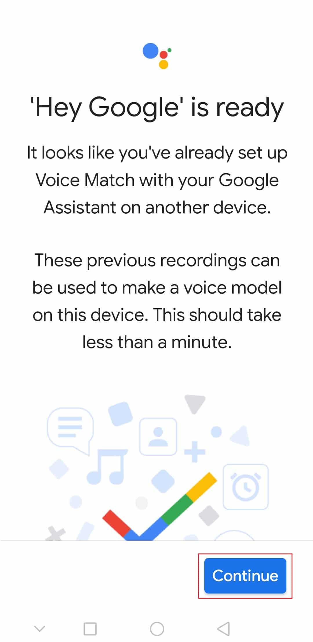 わかりました Google は準備ができています