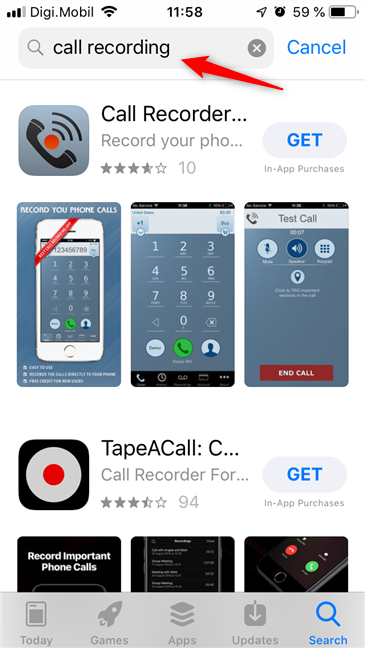 通話を録音できるアプリを Apple App Store で検索する