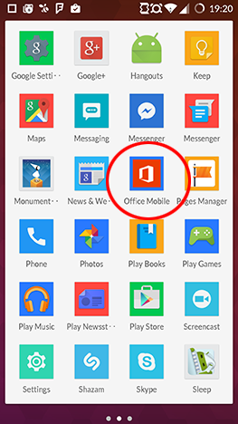 Android、Microsoft、Office、Word、Excel、PowerPoint、Google、Play、アプリケーション、インストール、構成