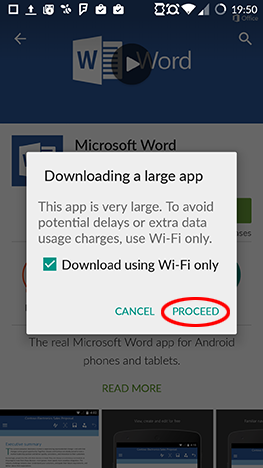 Android、Microsoft、Office、Word、Excel、PowerPoint、Google、Play、アプリケーション、インストール、構成