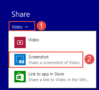 スクリーンショット、Windows 8.1、共有、アプリ