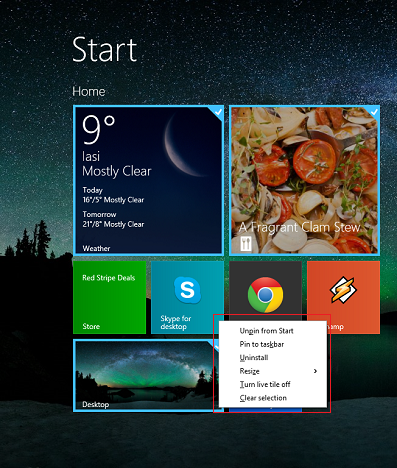 Windows 8.1、スタート画面、タイル、カスタマイズ、グループ、名前、ライブ タイル