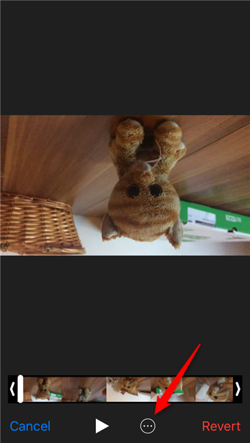 写真アプリのメニューボタンをタップ
