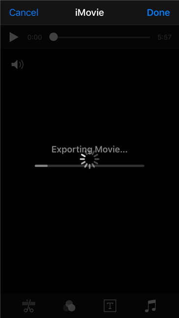 iMovie は新しいビデオを保存します