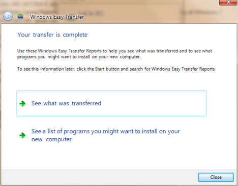 簡単な Windows 転送
