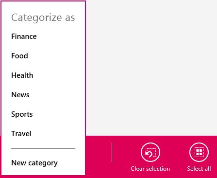 Windows 8.1、リーディング リスト、アプリ、後で読む、追加、コンテンツ、分類