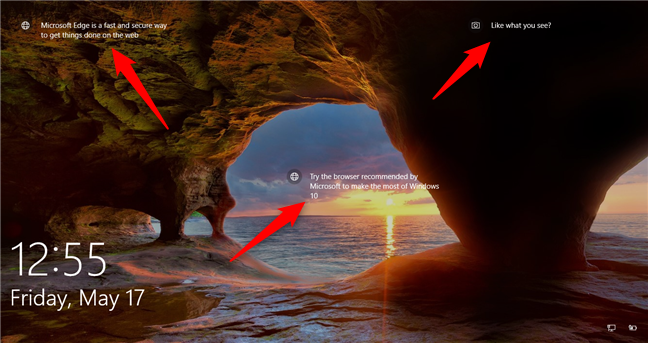Windows 10 ロック画面の広告