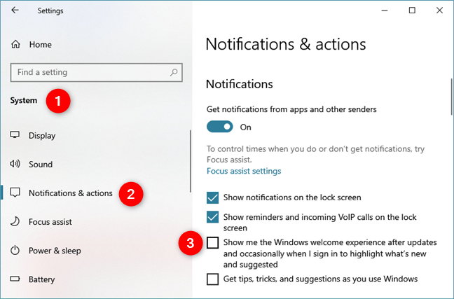 Windows 10 アクション センターの広告をオフにする