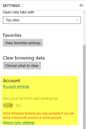 マイクロソフトエッジの設定
