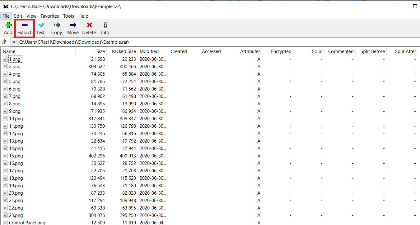 [抽出]をクリックします。  Windows 10 で RAR ファイルを開く方法