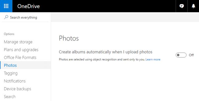OneDrive、写真、アルバム