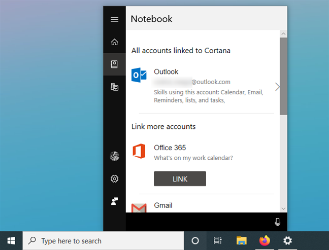 Cortana にリンクされたサービスをリセットする