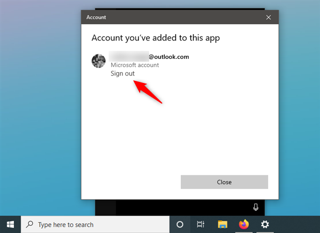Cortana アプリに使用する Microsoft アカウントからサインアウトする