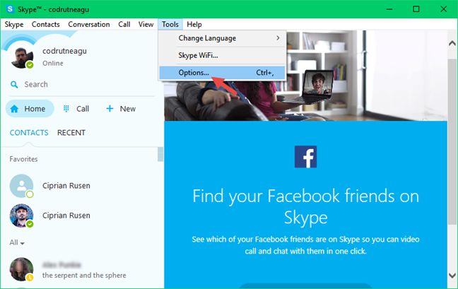 Skype、Windows、デスクトップ、アプリ、非表示、IP アドレス