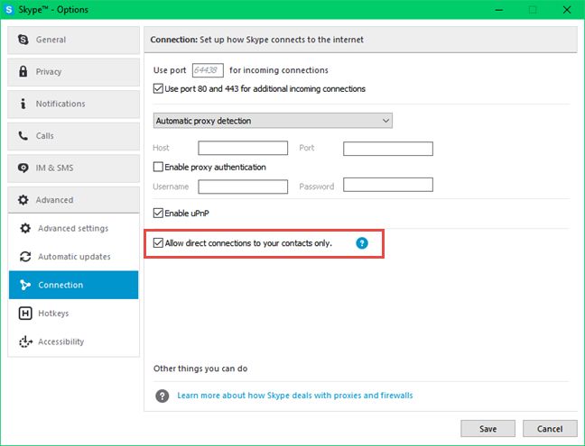 Skype、Windows、デスクトップ、アプリ、非表示、IP アドレス