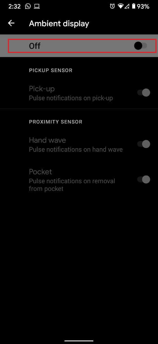 アンビエント画面をオンにします。 Android を常に表示できるようにする方法