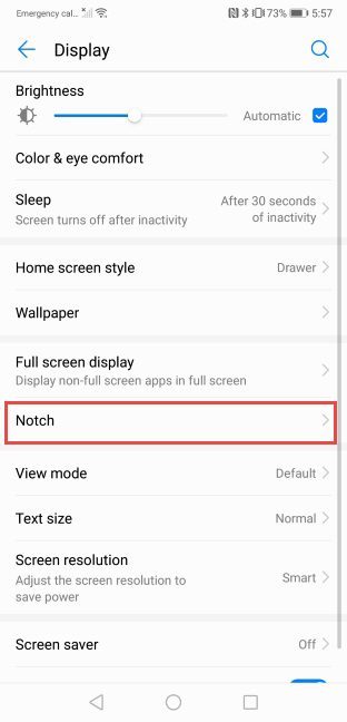 android、スマートフォン、ノッチ